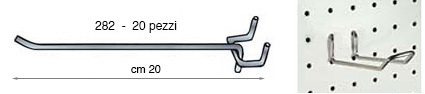 Rafturi pt. panouri perforate 20 cm - Blister 20 buc.