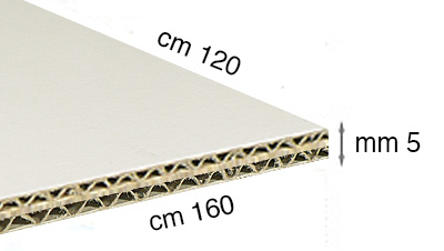 Carton ondulat alb grosime 5 mm 120x160cm