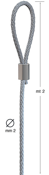 Fir de oțel cu buclă - diam. 2 mm - 2 m