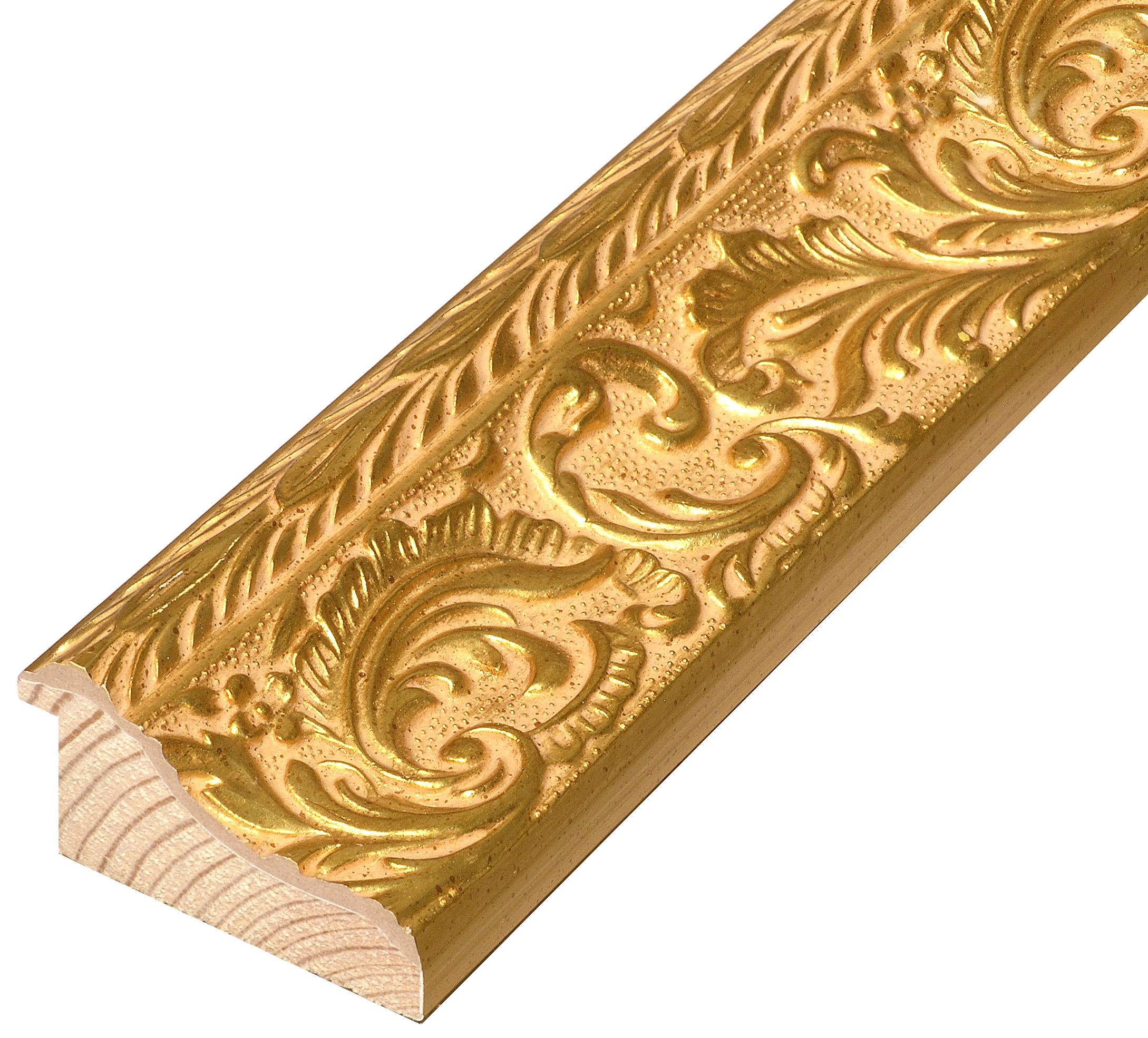 Profil pin îmbinat Lăț.69 Înălț.35 - Auriu, decorațiuni în relief - 882ORO