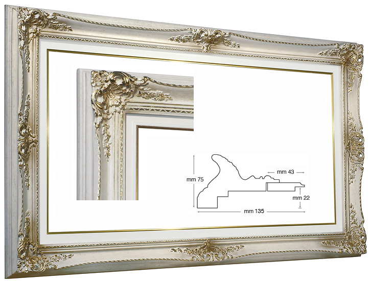 Ramă baroc crem Pass. crem 60x120 cm