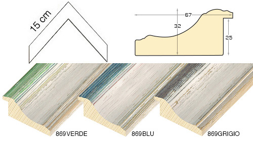 Serie completă de mostre de colț profilul 869 (3 buc.)