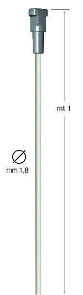 Axă metalică albă cu bloc Twister - 1 m