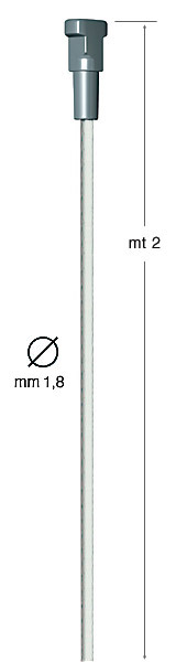 Axă metalică albă cu bloc Twister - 2 m