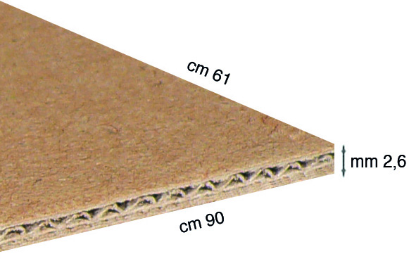 Carton ondulat Corri-Cor gros.2,6 anti-umiditate 61x90 cm