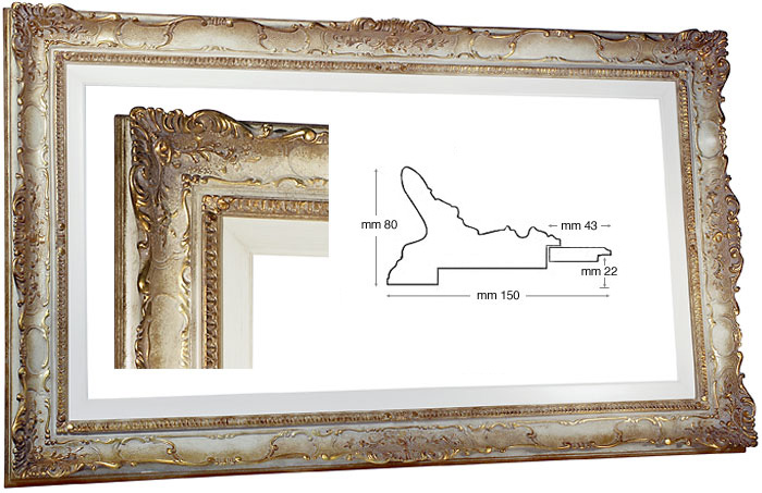 Ramă decorată Roma 60x120 cm cu Passepartout