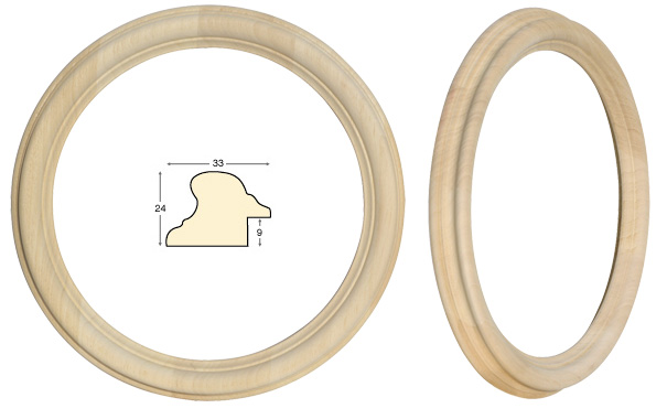 Ramă rotundă din lemn brut - diametru 30 cm