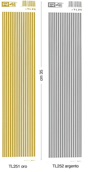 Decorațiuni transferabile: Foaie 9x35 cm Linii argintii