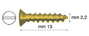 Șuruburi aurii cu cap plat 2,2x13 mm - Blister 200 buc.