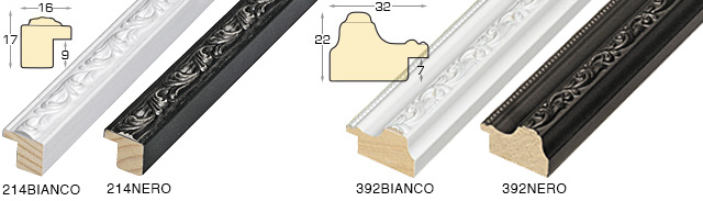 Profil pin îmbinat Lăț.16 mm Înălț.17 mm - alb cu decorațiuni