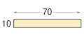 Profil tei - Lățime 70 mm Grossime 10 mm - Secțiune