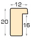 Profil ayous Înălț.20mm - Lățime 12mm - Lemn natur - Secțiune