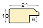 Profil pentru pass din pin îmbinat - Lățime 21mm - Înălț.10 - Crem f.a - Secțiune
